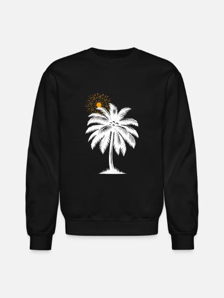 Coconut Tree - Unisex Crewneck Sweatshirt - black