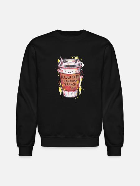 Delulu Dept Canadian Branch Cup - Unisex Crewneck Sweatshirt - black