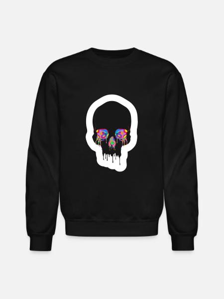 splash eyes skull - Unisex Crewneck Sweatshirt - black