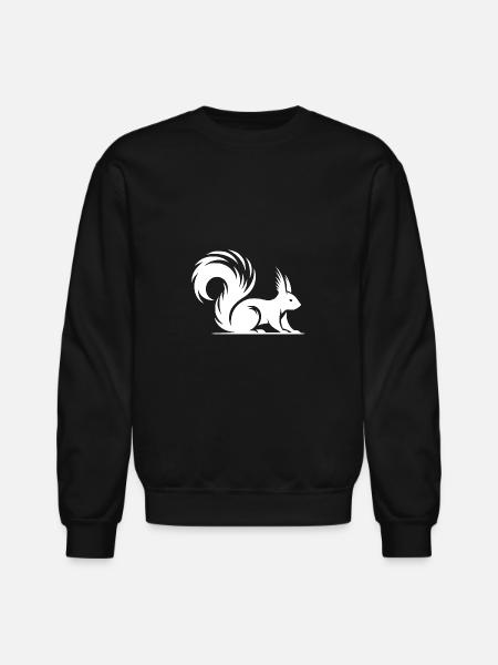 Squirrel Tattoo Style Drawing - Unisex Crewneck Sweatshirt - black