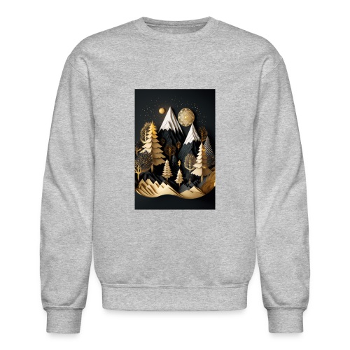 Gold and Black Wonderland - Whimsical Wintertime - Unisex Crewneck Sweatshirt
