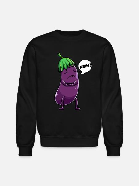 Eggplant Fruit Vegetable Vegetarian - Unisex Crewneck Sweatshirt - black