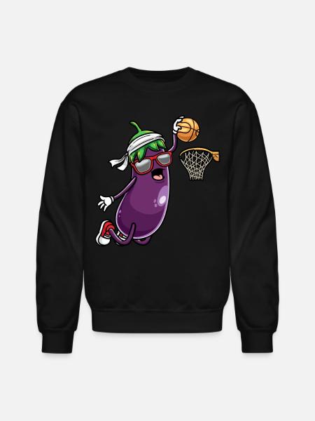 Eggplant Fruit Vegetable Vegetarian - Unisex Crewneck Sweatshirt - black