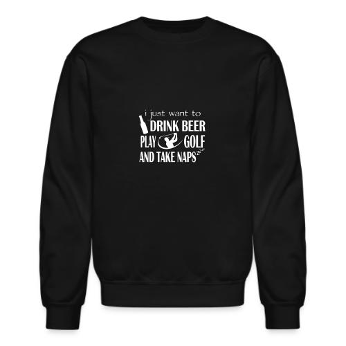 Minimalist Golf Beer Nap - Funny Hobby Men's Tee - Unisex Crewneck Sweatshirt