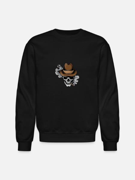 skull smoke - Unisex Crewneck Sweatshirt - black