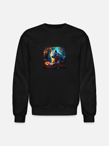 Wolf in Waiting - Unisex Crewneck Sweatshirt - black
