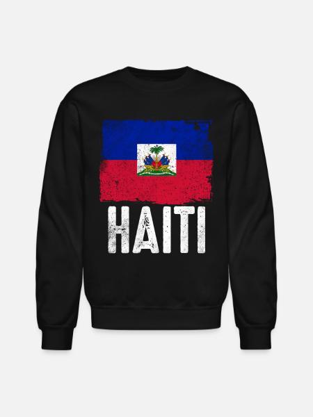 Haitian Holidays Haiti Flag - Unisex Crewneck Sweatshirt - black
