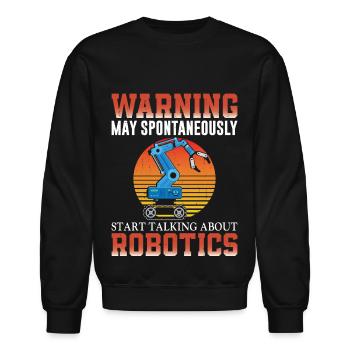 Robot Robotics Engineer Retro - Unisex Crewneck Sweatshirt - black - Front - AI Model Female 172 light (172cm) & AI Model Male 185 light (185cm)