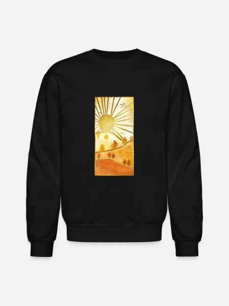 Landscape Sun - Unisex Crewneck Sweatshirt - black