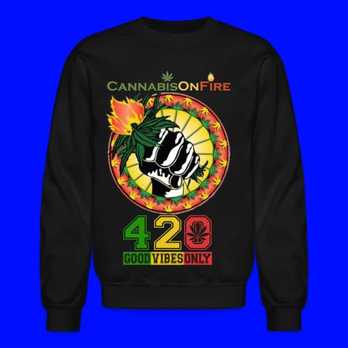 Charming Cannabis On Fire 420 Weed Marijuana - Unisex Crewneck Sweatshirt