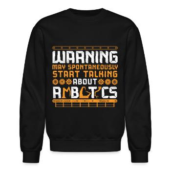 Robot Robotics Engineer Vintage - Unisex Crewneck Sweatshirt - black - Front - AI Model Female 172 light (172cm) & AI Model Male 185 light (185cm)
