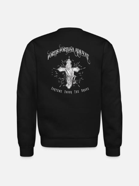 Fortis Fortuna Adiuvat - Cross and Hand Tattoo - Unisex Crewneck Sweatshirt - black