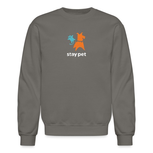 Stay Pet White Worn Logo - Unisex Crewneck Sweatshirt