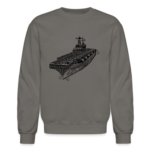 Navy Anphib Ship in Zendoodle Style - Unisex Crewneck Sweatshirt