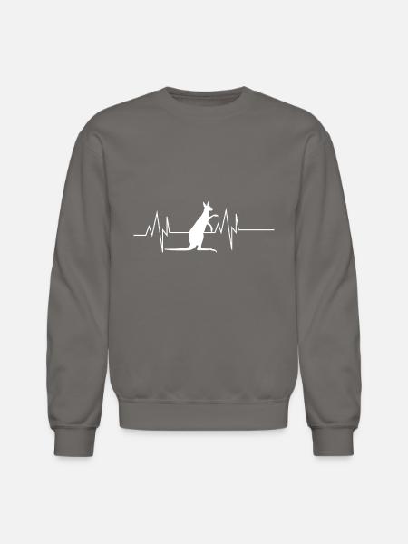 Kangaroo Heartbeat - Unisex Crewneck Sweatshirt - asphalt gray