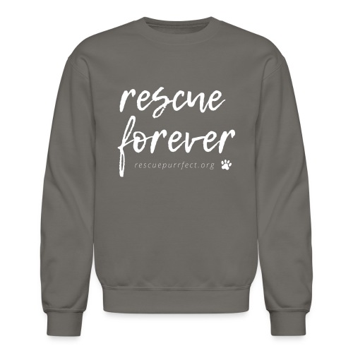Rescue Forever Cursive Large White - Unisex Crewneck Sweatshirt