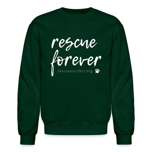 Rescue Forever Cursive Large White - Unisex Crewneck Sweatshirt