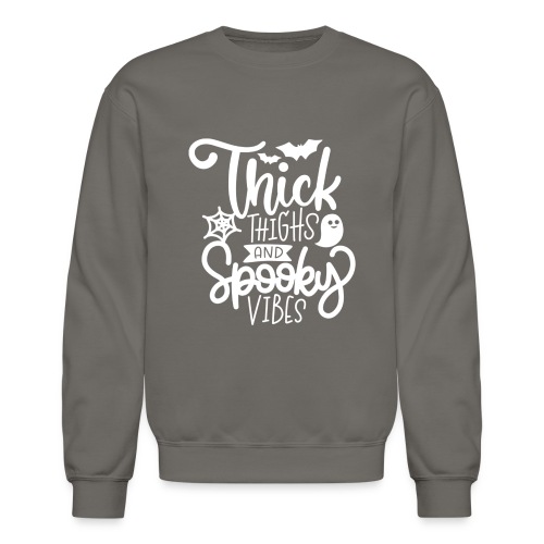 Thick Thighs and Spooky Vibes Halloween T Shirt - Unisex Crewneck Sweatshirt