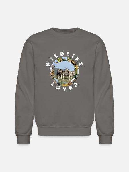 Wildlife Lover Blue Sky Zebra - Unisex Crewneck Sweatshirt - asphalt gray