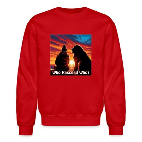 Who Rescued Who- Winter Version - Unisex Crewneck Sweatshirt
