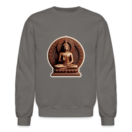 Buddha Statue in meditation and Hand Mudra - Unisex Crewneck Sweatshirt