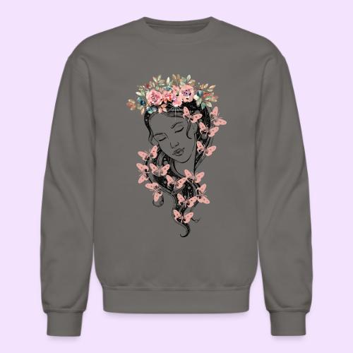 Butterfly Flower Goddess - Fairytale Design - Unisex Crewneck Sweatshirt