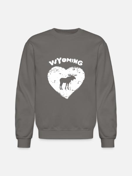 Wyoming Moose Love Moose He - Unisex Crewneck Sweatshirt - asphalt gray