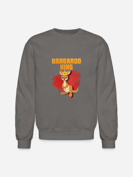 Kangaroo King - Unisex Crewneck Sweatshirt - asphalt gray