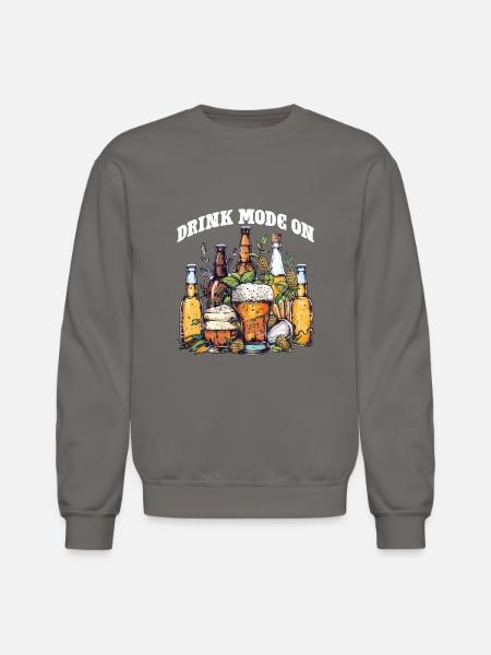 Drink Mode On - Unisex Crewneck Sweatshirt - asphalt gray