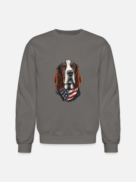 Basset Hound - Unisex Crewneck Sweatshirt - asphalt gray