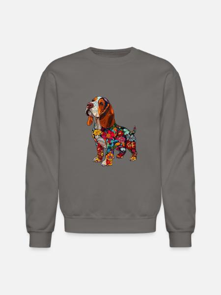 Basset Hound - Unisex Crewneck Sweatshirt - asphalt gray