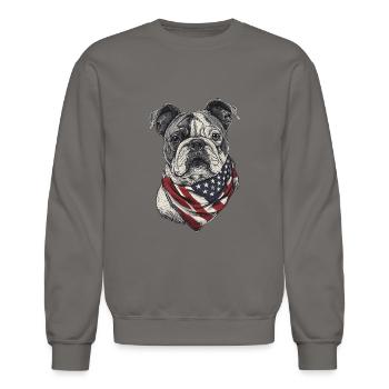 Bulldog - Unisex Crewneck Sweatshirt - asphalt gray - Front - AI Model Female 172 light (172cm) & AI Model Male 185 light (185cm)