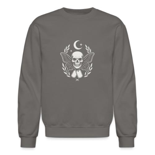 Skull butterfly dog tags - Unisex Crewneck Sweatshirt