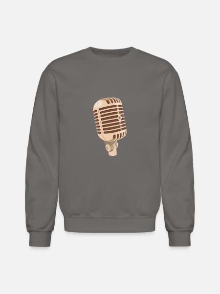 music microphone - Unisex Crewneck Sweatshirt - asphalt gray