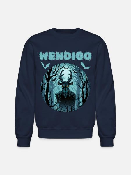 Wendigo Cryptid Halloween - Unisex Crewneck Sweatshirt - navy