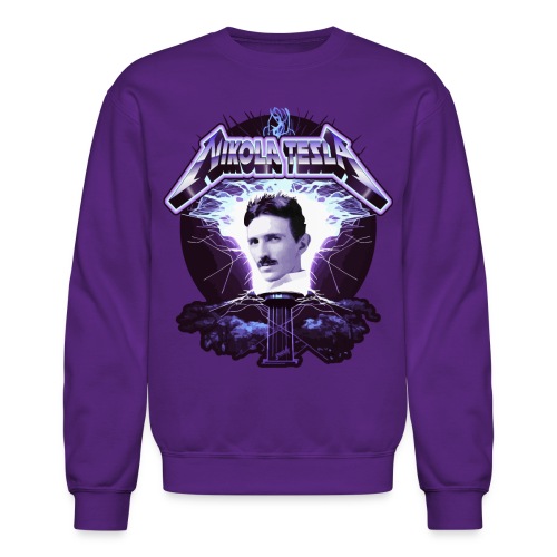 Nikola Tesla Heavy Metal Electricity by gnarly - Unisex Crewneck Sweatshirt