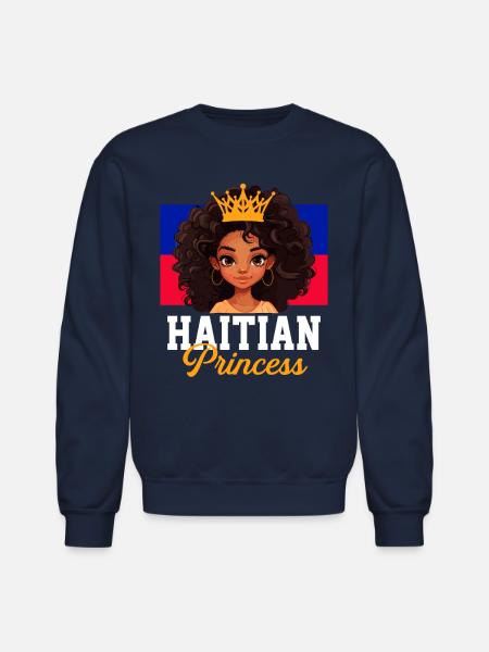 Haitian princess, haiti - Unisex Crewneck Sweatshirt - navy