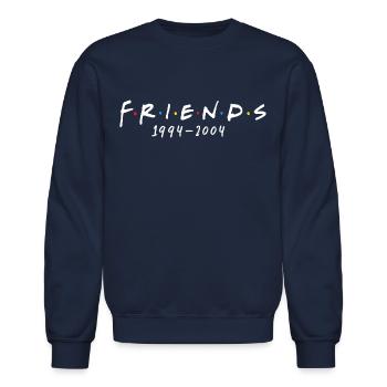 Friends Logo 1994-2004 - Unisex Crewneck Sweatshirt - navy - Front - AI Model Female 172 light (172cm) & AI Model Male 185 light (185cm)