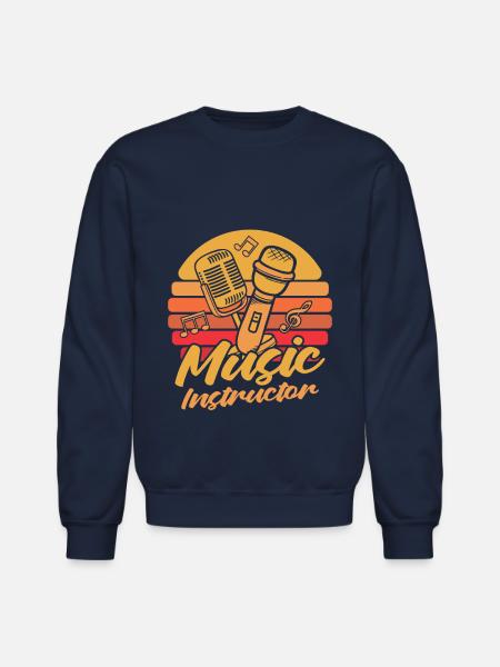 Music Teacher Microphone - Unisex Crewneck Sweatshirt - navy