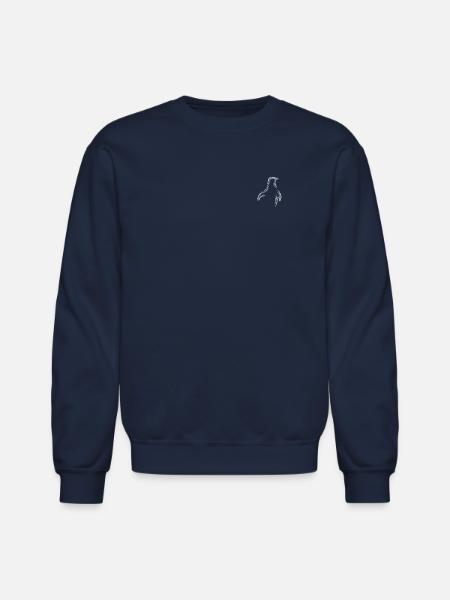 Penguin Chalk Drawing - Unisex Crewneck Sweatshirt - navy