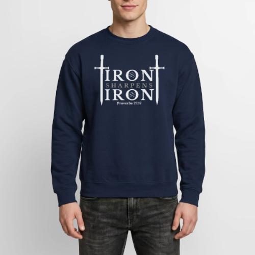 Iron Sharpens Iron - Proverbs 27:17 (White & Grey) - Unisex Crewneck Sweatshirt