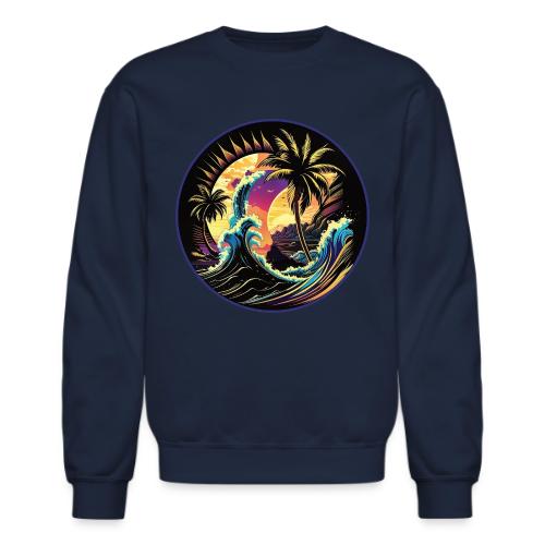 Purple Sunset Waves - Unisex Crewneck Sweatshirt