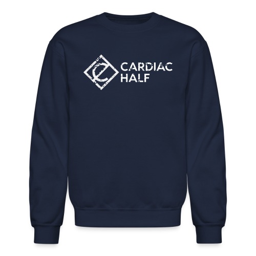 Cardiac Half White Logo - Unisex Crewneck Sweatshirt