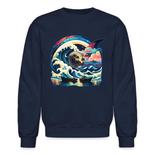 Moonlight Sun Waves - Unisex Crewneck Sweatshirt