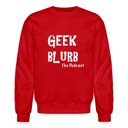 Geek Blurb (Transparent, White Logo) - Unisex Crewneck Sweatshirt