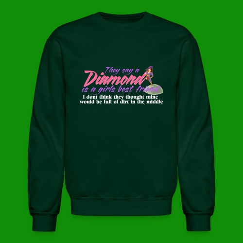 Softball Diamond is a girls Best Friend - Unisex Crewneck Sweatshirt