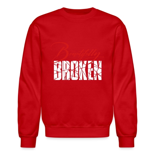 Beautifully Broken red white - Unisex Crewneck Sweatshirt