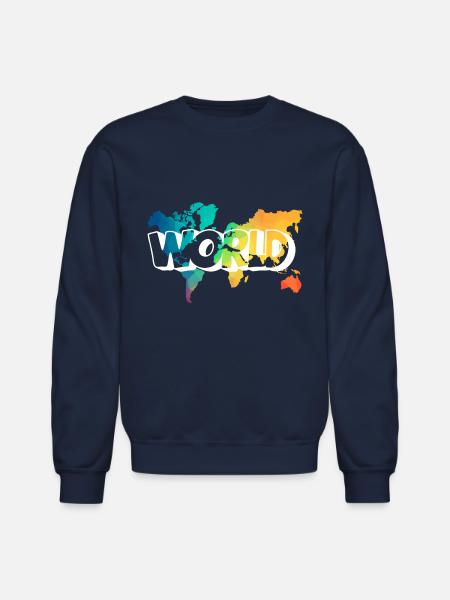 WORLD - Unisex Crewneck Sweatshirt - navy