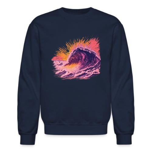 Pink Fire Wave - Unisex Crewneck Sweatshirt