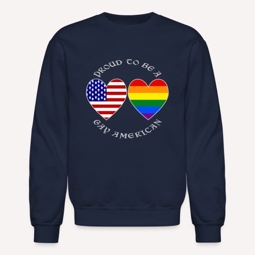 Proud Gay American Grey Letters - Unisex Crewneck Sweatshirt